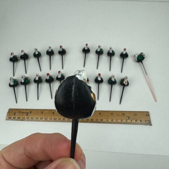 Vintage Thanksgiving Fall Autumn Plastic Turkey Cupcake Cake Toppers Hollow READ - Picture 9 of 15